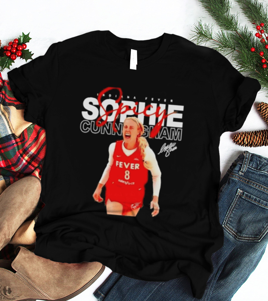 Sophie Cunningham Indiana Fever Spicy Basketball Player Number 8 T-Shirt
