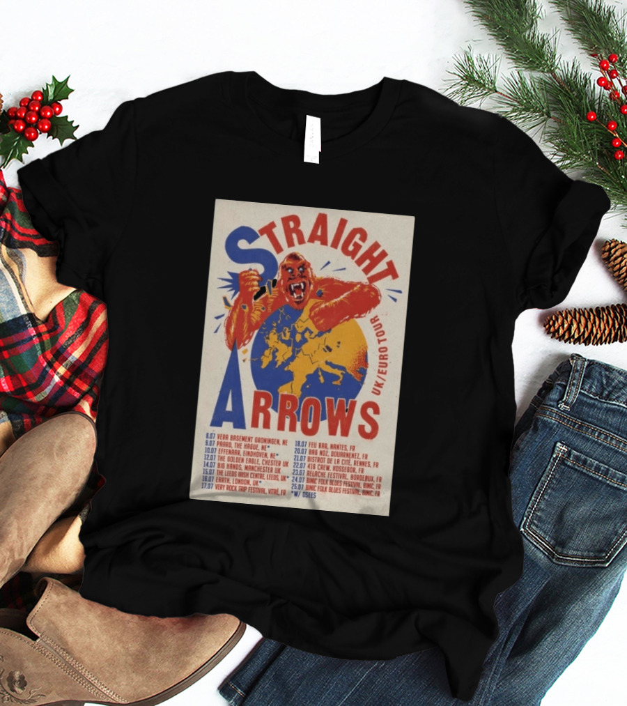 Straight Arrows Euro Uk Tour Live Dates 2026 T-Shirt