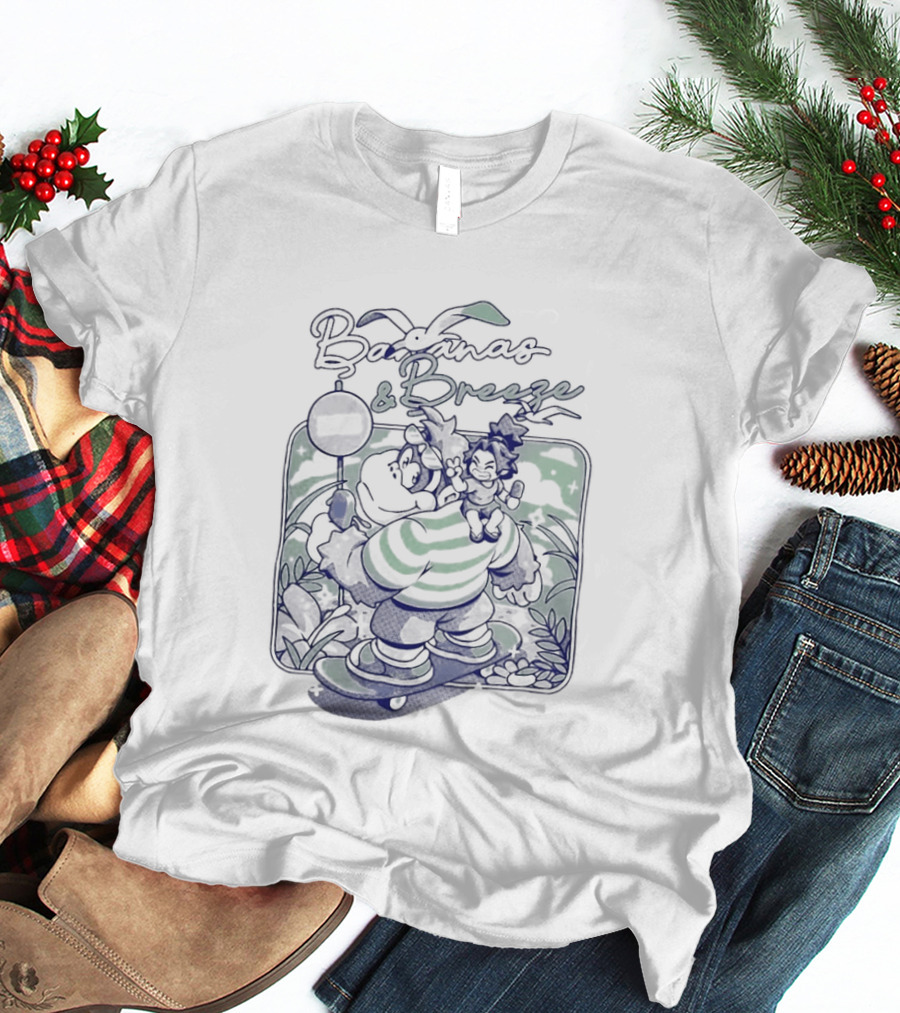 Bananas And Breeze Vintage Style Monkey Surfing Theme Ilustrata T-Shirt