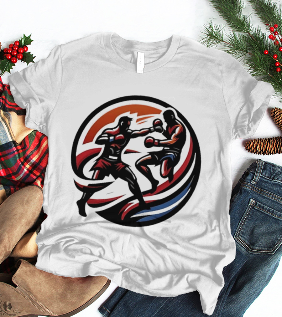 Boxing Fighters Dynamic Circle Rug T-Shirt