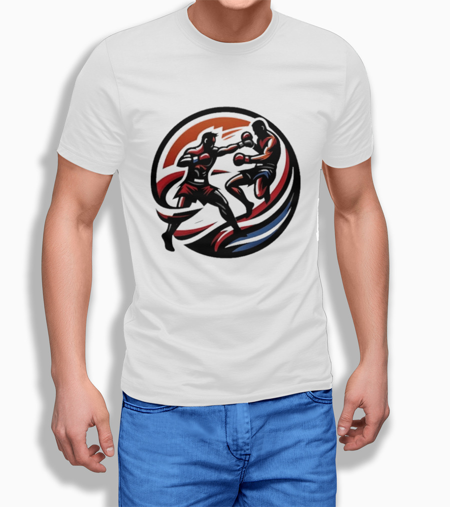 Boxing Fighters Dynamic Circle Rug T-Shirt