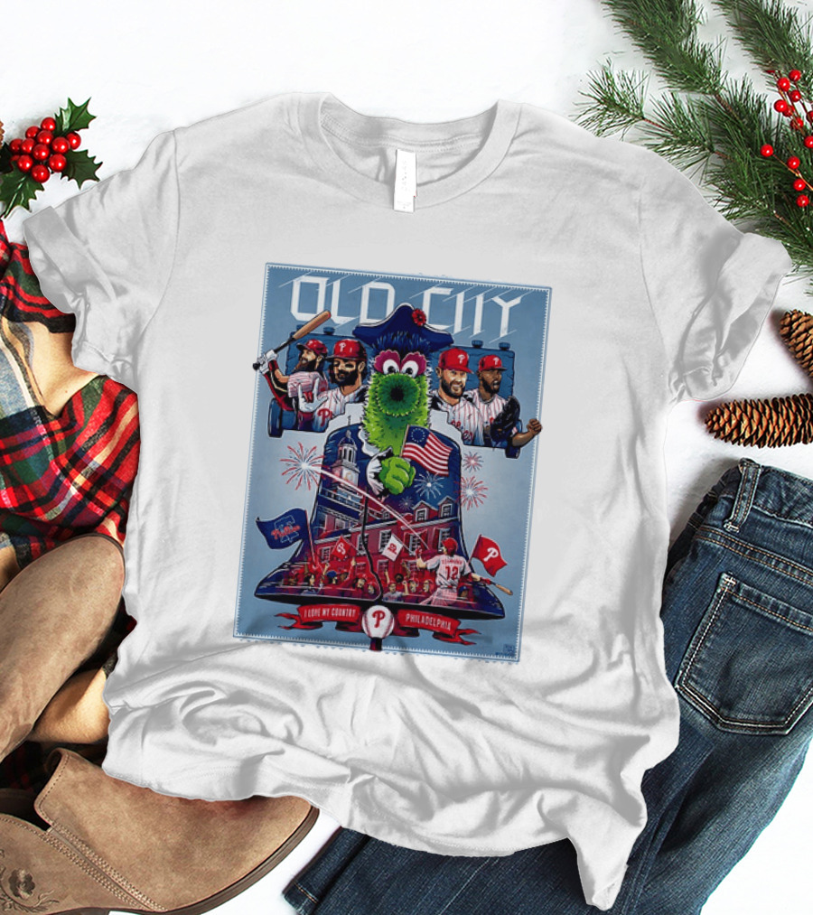 Bryce Harper Kyle Schwarber Philadelphia Phillies The Phanatic I Love My Country Old City MLB All Star Game 2026 T-Shirt