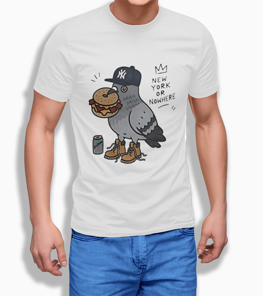 New York Or Nowhere Pigeon Bagel Timberlands Arizona Iced Tea T-Shirt