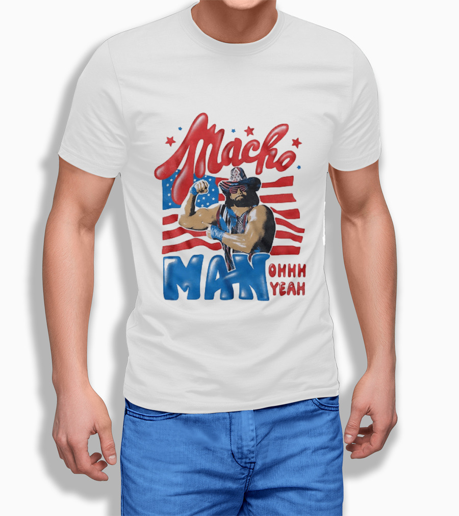 Macho Man Ohhh Yeah Patriotic Wrestling T-Shirt