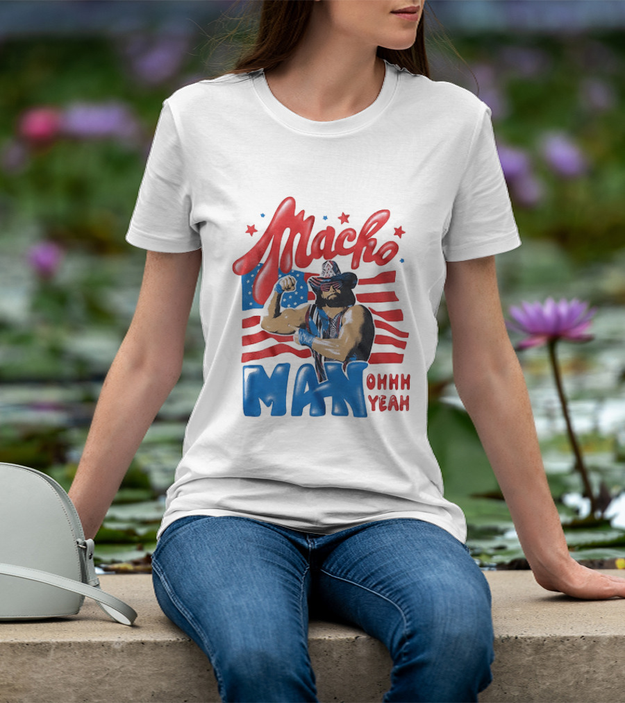 Macho Man Ohhh Yeah Patriotic Wrestling T-Shirt