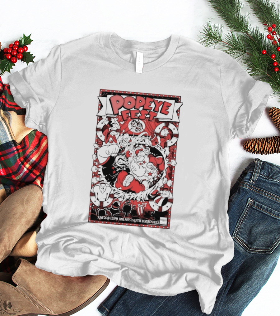 Popeye Fest Fine Arts Theatre Beverly Hills Comic Character Event T-Shirt