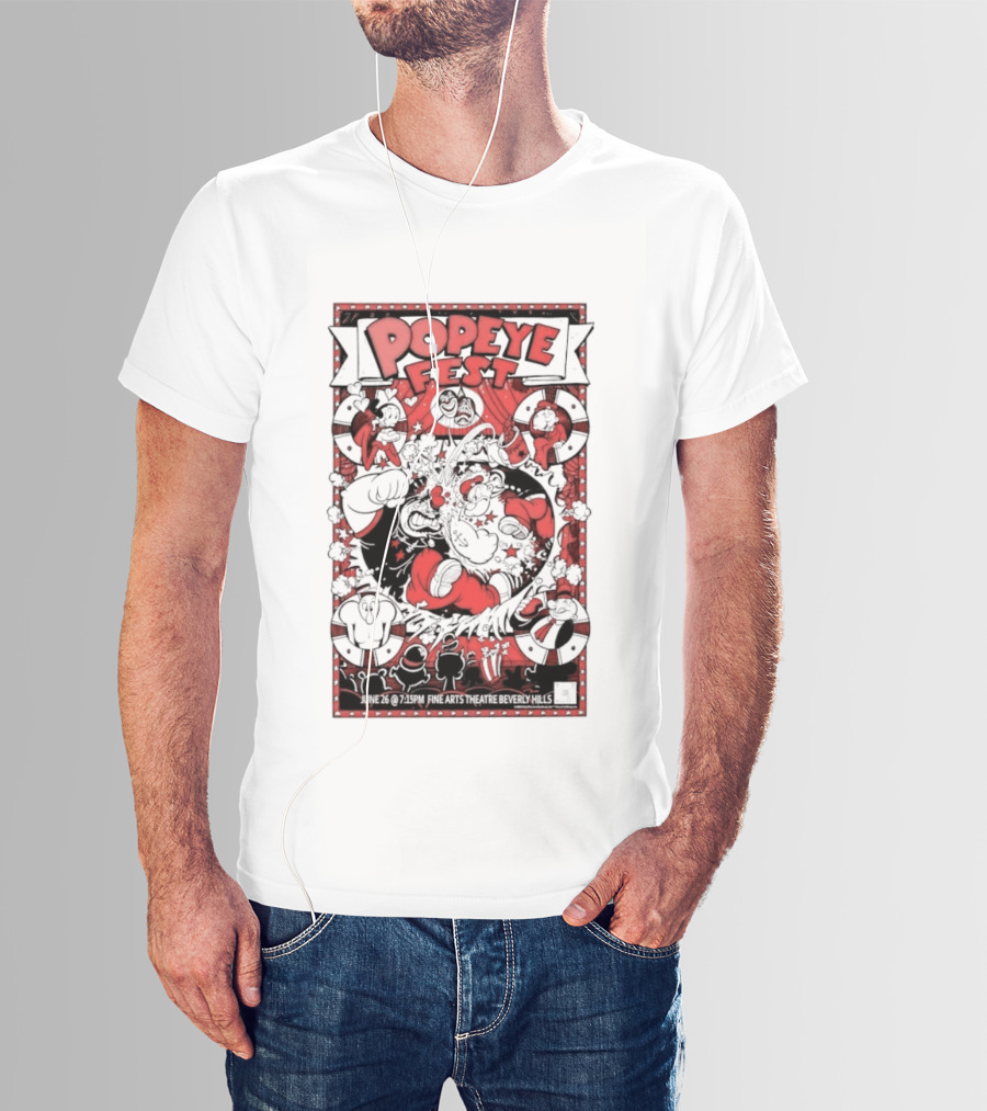 Popeye Fest Fine Arts Theatre Beverly Hills Comic Character Event T-Shirt