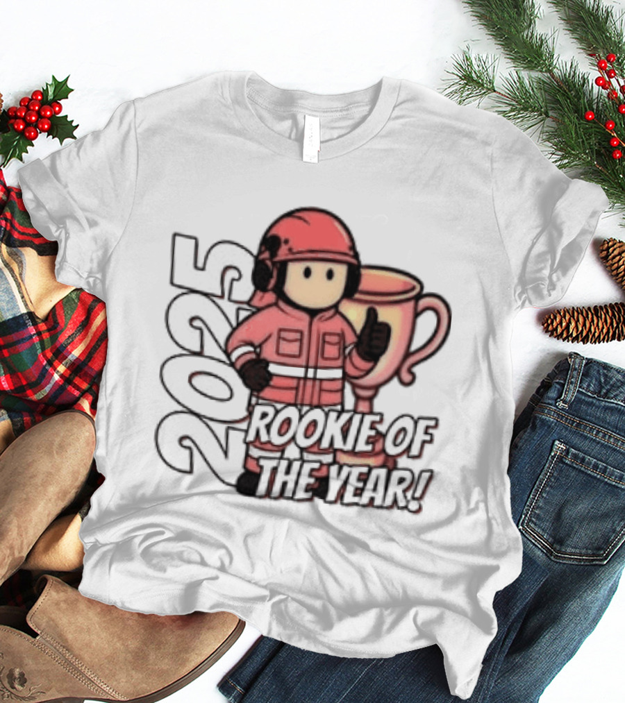 2025 Rookie Of The Year Fireman Trophy Orange Team T-Shirt