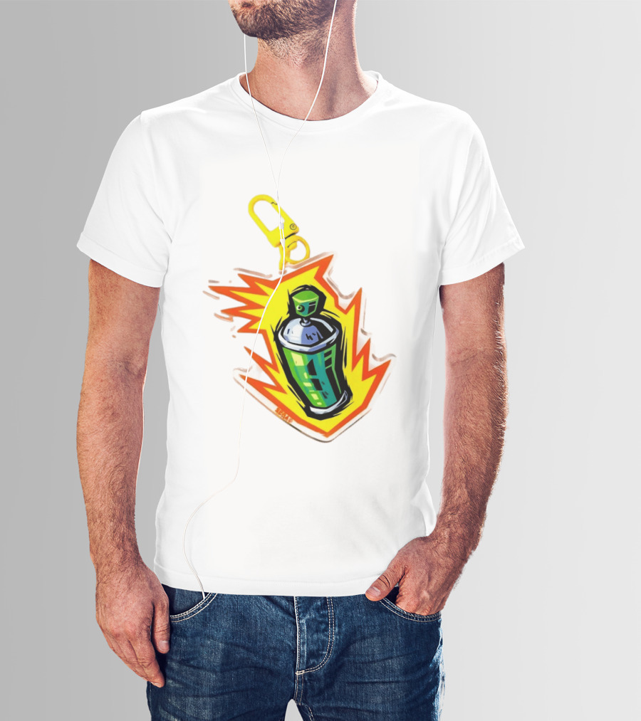 Tokyo To Tag Graffiti Spray Paint Can Yellow Burst Clip T-Shirt