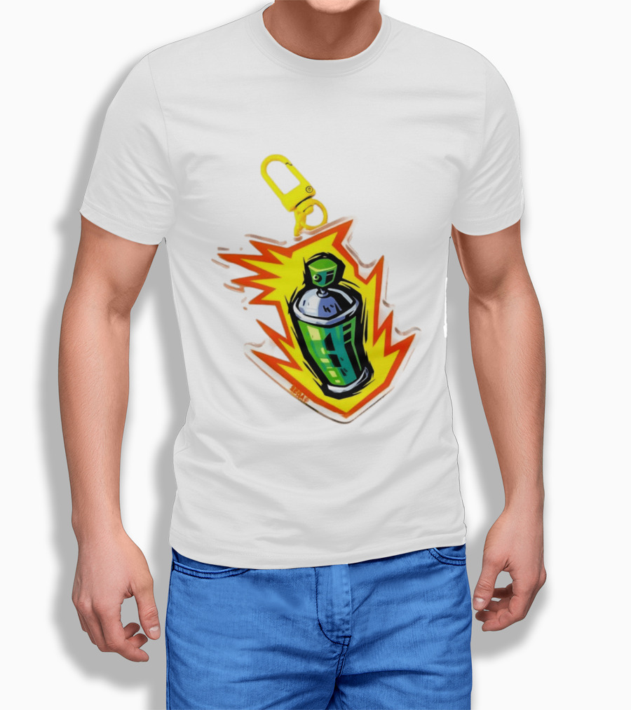 Tokyo To Tag Graffiti Spray Paint Can Yellow Burst Clip T-Shirt