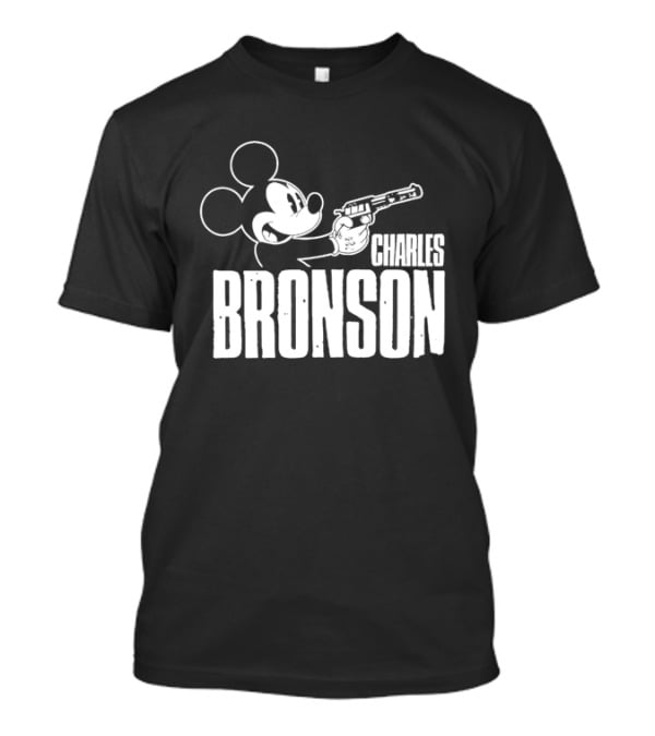 Charles Bronson Mickey Mouse Holding Gun T-Shirt