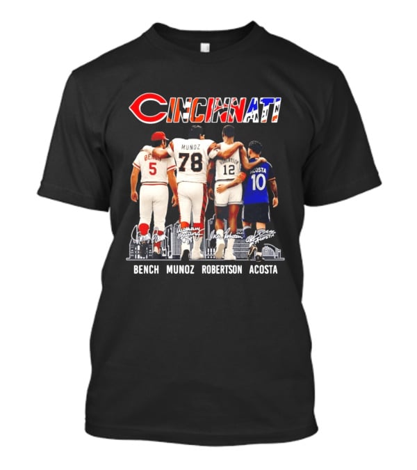 Cincinnati Icons Bench Munoz Robertson Acosta Sports Legends T-Shirt