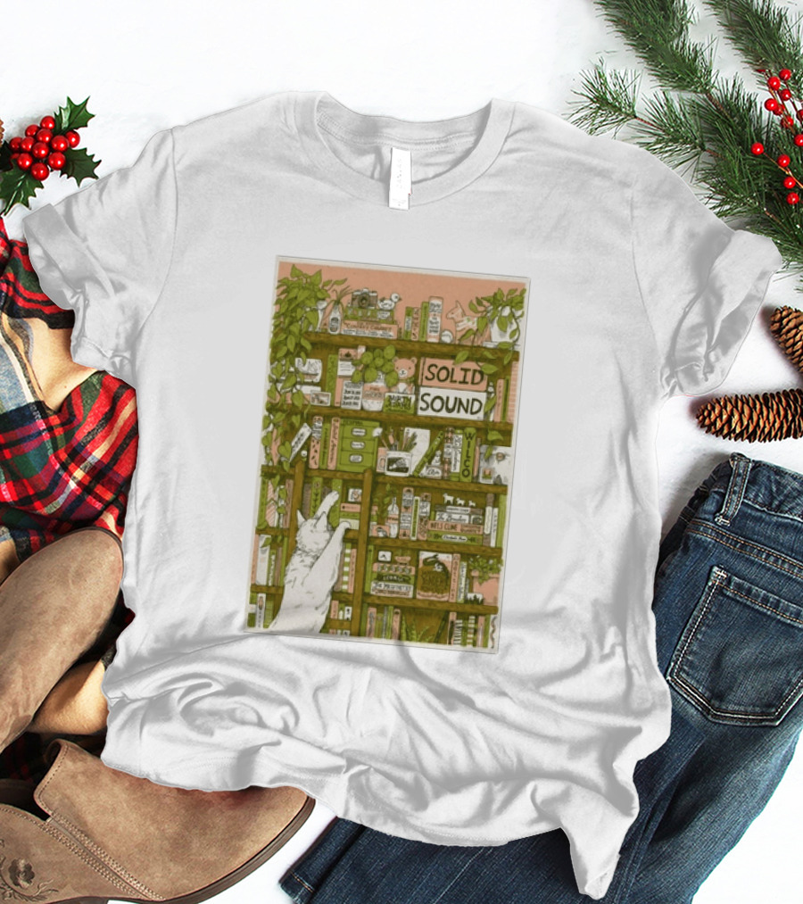 Wilco Solid Sound Festival June 26 28 2026 North Adams MA With Cat And Bookshelves T-Shirt