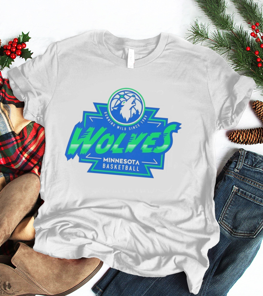 Wolves Minnesota Basketball Running Wild Since 1989 T-Shirt