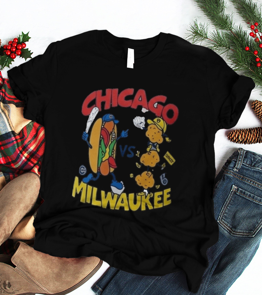 Chicago VS Milwaukee Baseball Hot Dog Cheese Curd Rivalry 2026 T-Shirt