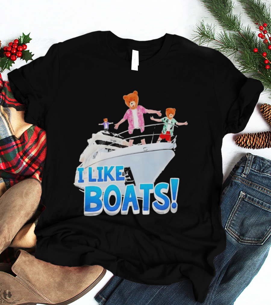 Bearhead I Like Boats Teddy Bears On Yacht T-Shirt