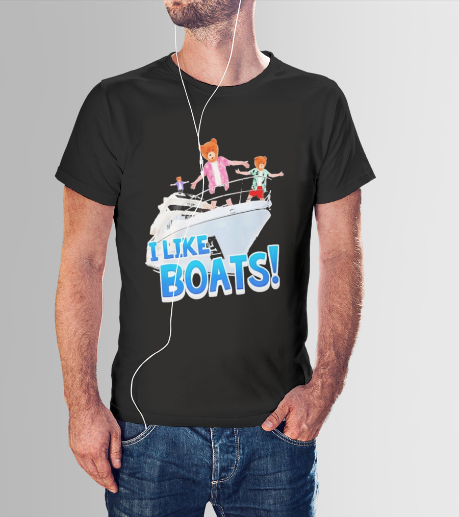 Bearhead I Like Boats Teddy Bears On Yacht T-Shirt
