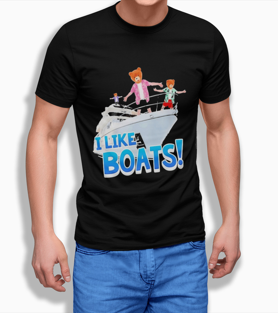 Bearhead I Like Boats Teddy Bears On Yacht T-Shirt
