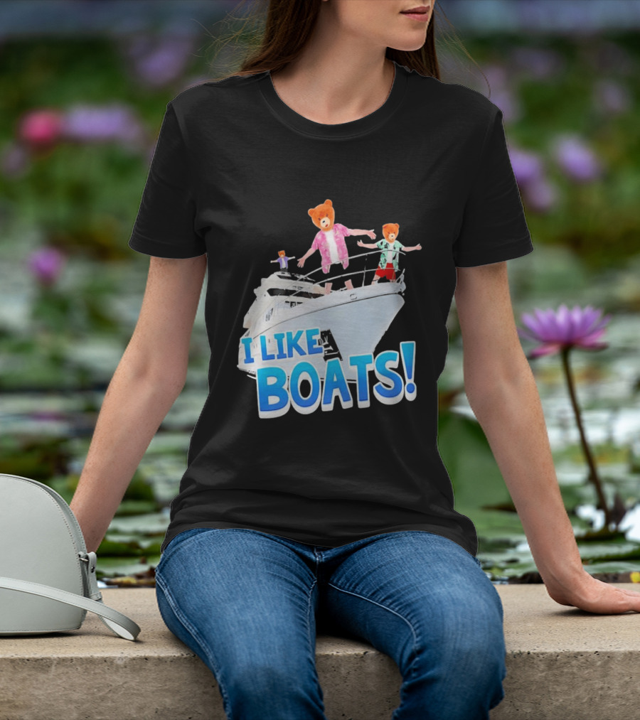 Bearhead I Like Boats Teddy Bears On Yacht T-Shirt