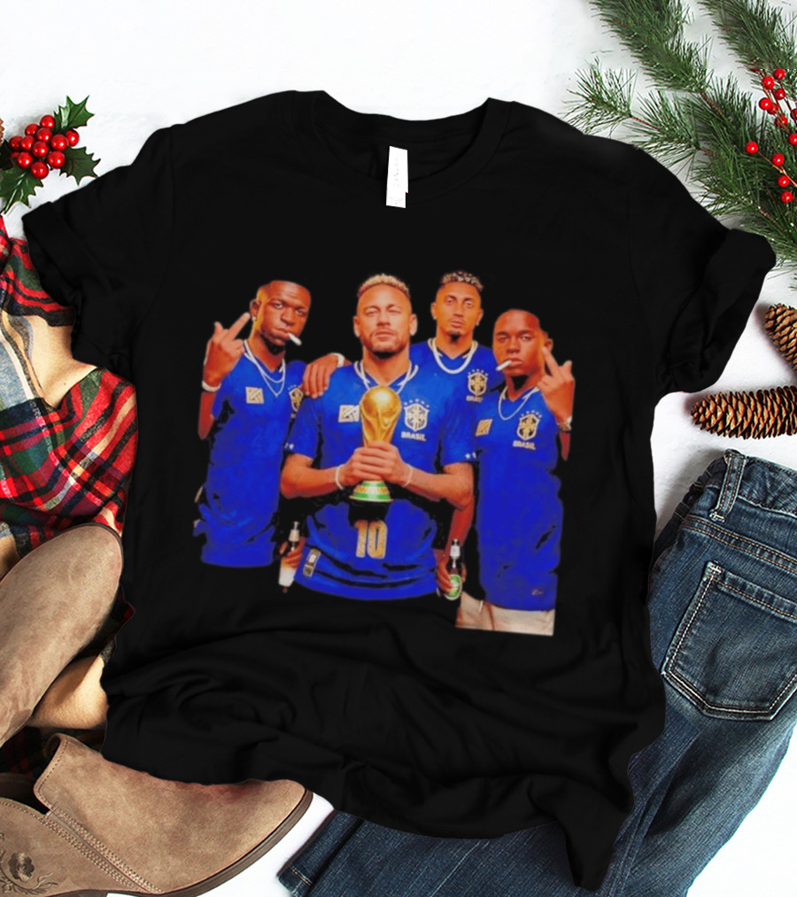 Brazil Fc Players Holding Trophy T-Shirt