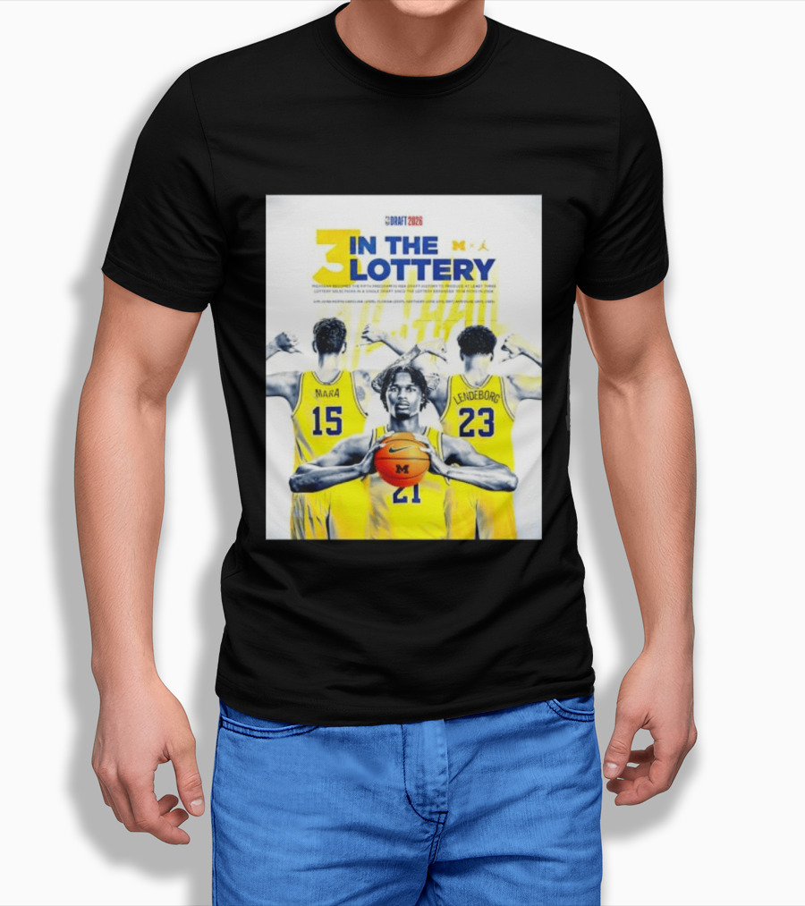 3 In The Lottery NBA Draft 2026 Mara Lendeborg Morez Johnson Michigan T-Shirt