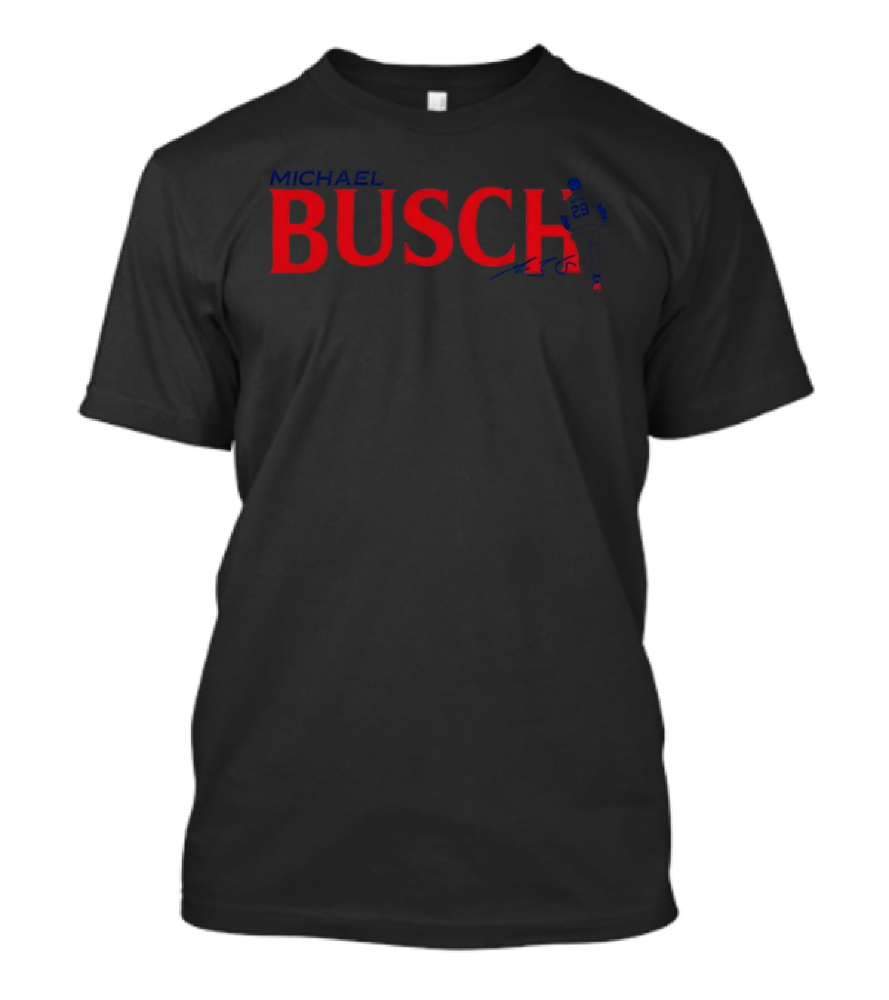 Michael Busch Baseball Player With Number 26 And Signature T-Shirt