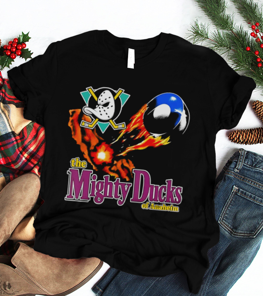 Mighty Ducks The Mighty Ducks Of Anaheim Exploding Puck Logo Hockey Team T-Shirt