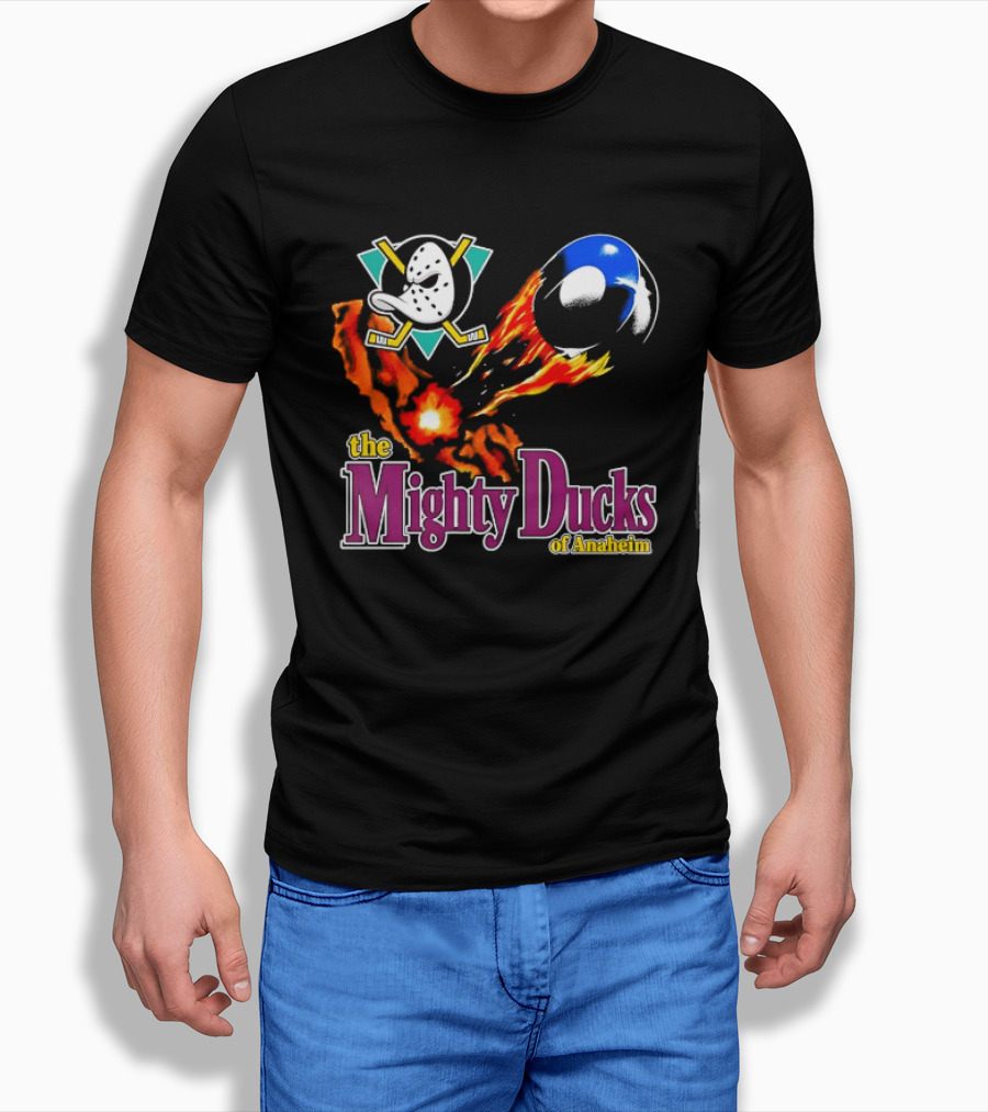 Mighty Ducks The Mighty Ducks Of Anaheim Exploding Puck Logo Hockey Team T-Shirt