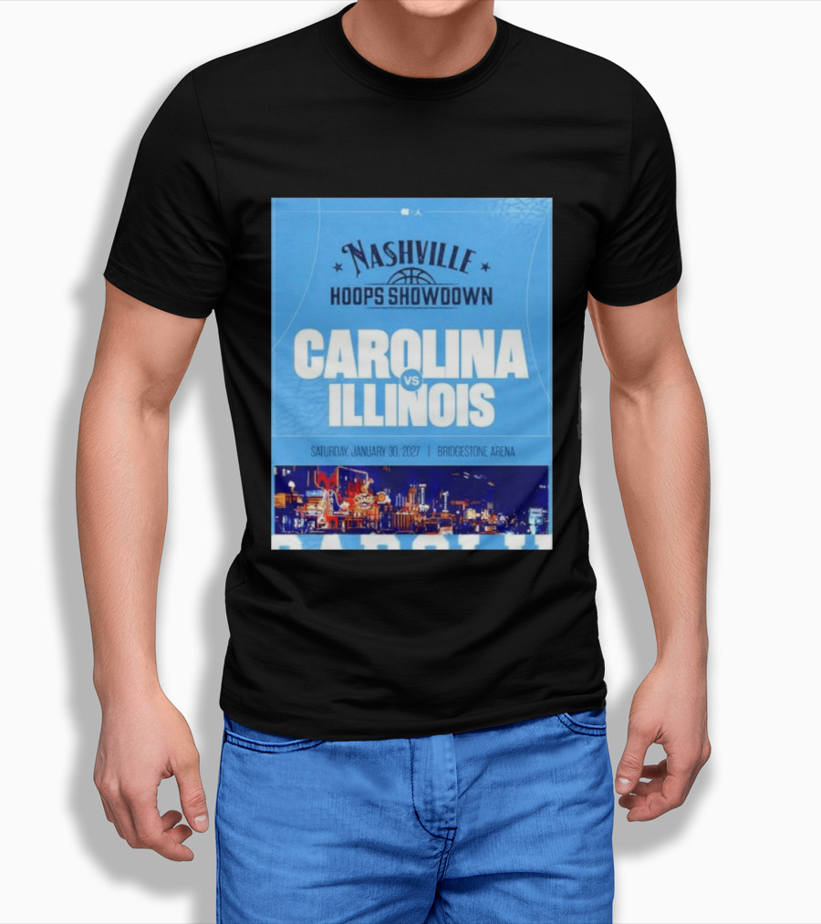 Nashville Hoops Showdown Carolina Vs Illinois Saturday January 30 2027 Bridgestone Arena T-Shirt
