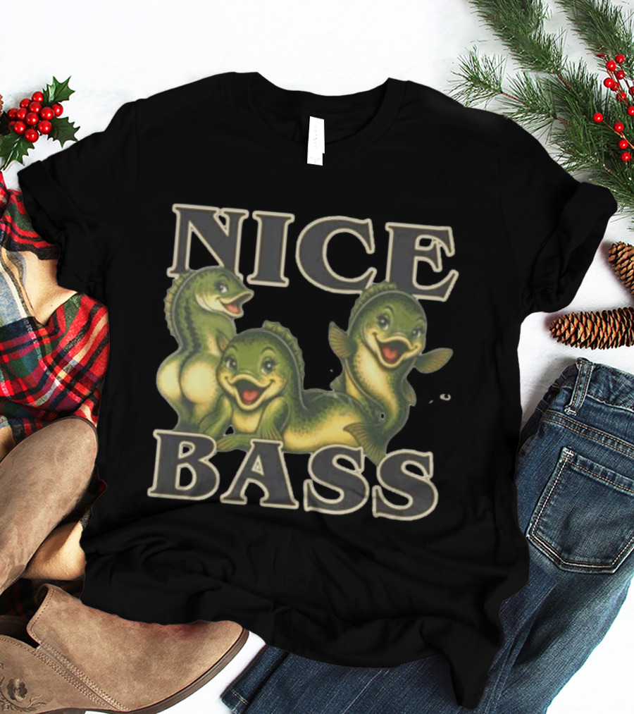 Cheerful Cartoon Fish Trio Nice Bass T-Shirt