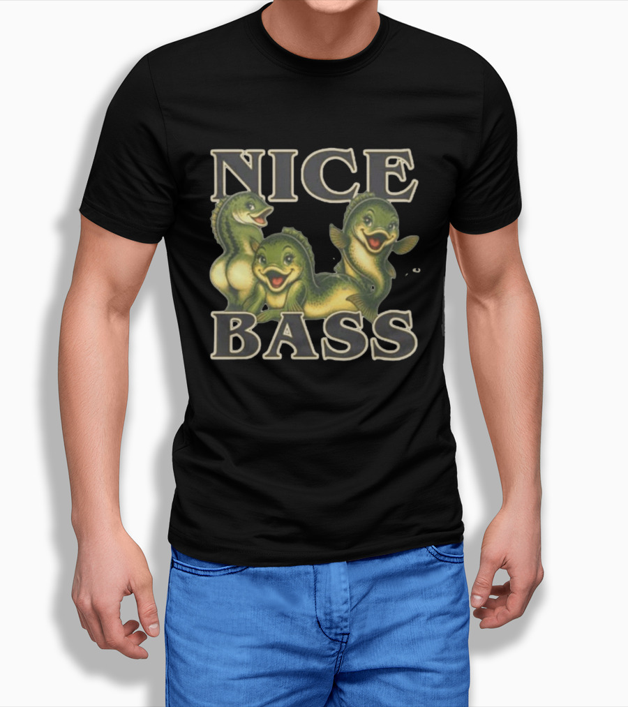Cheerful Cartoon Fish Trio Nice Bass T-Shirt
