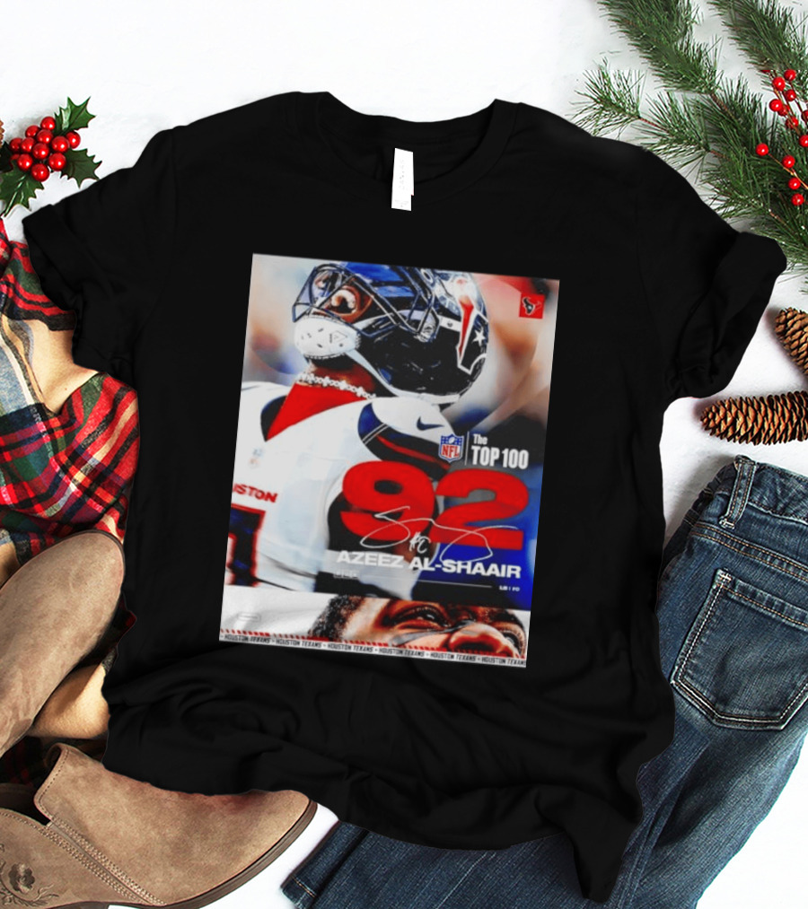 Houston Texans Azeez Al Shaair 92 NFL Top 100 Linebacker T-Shirt