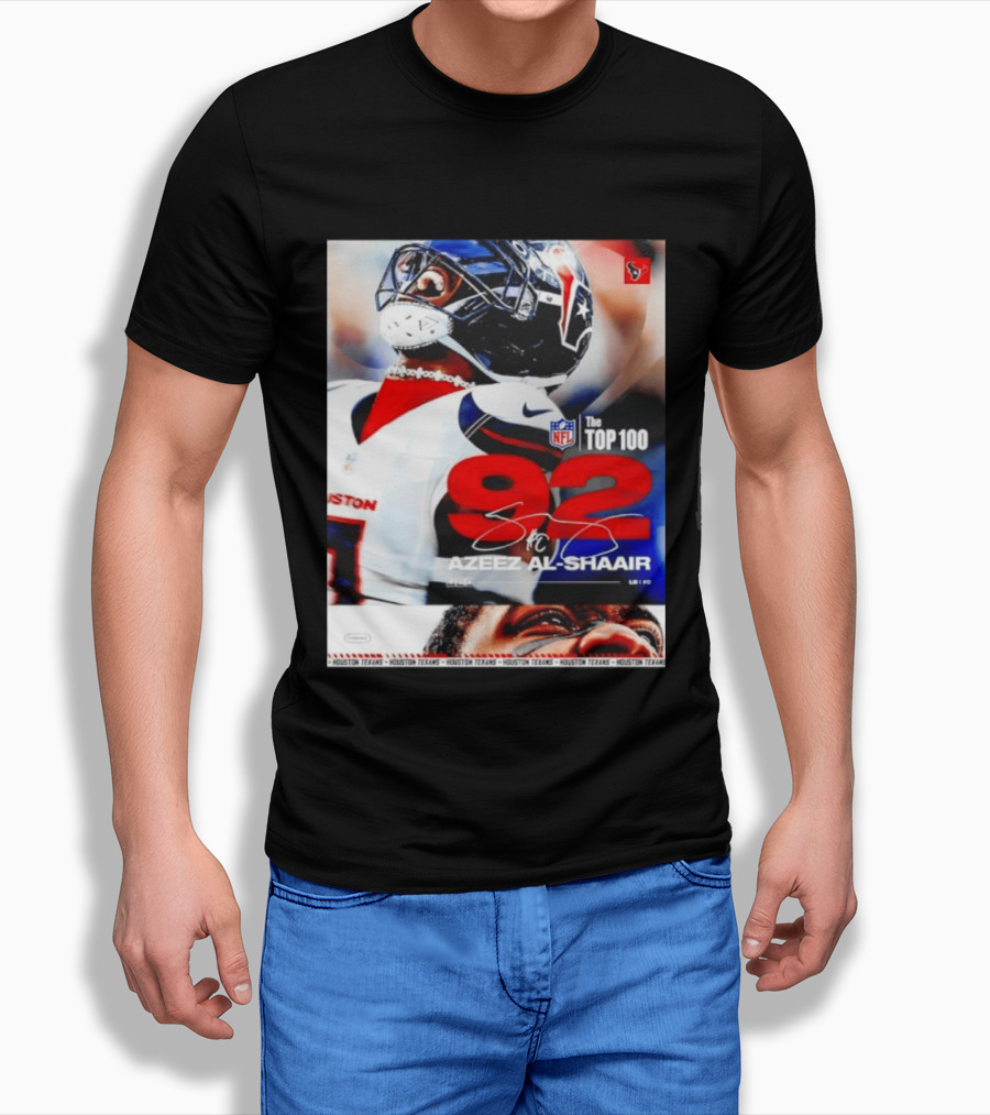 Houston Texans Azeez Al Shaair 92 NFL Top 100 Linebacker T-Shirt