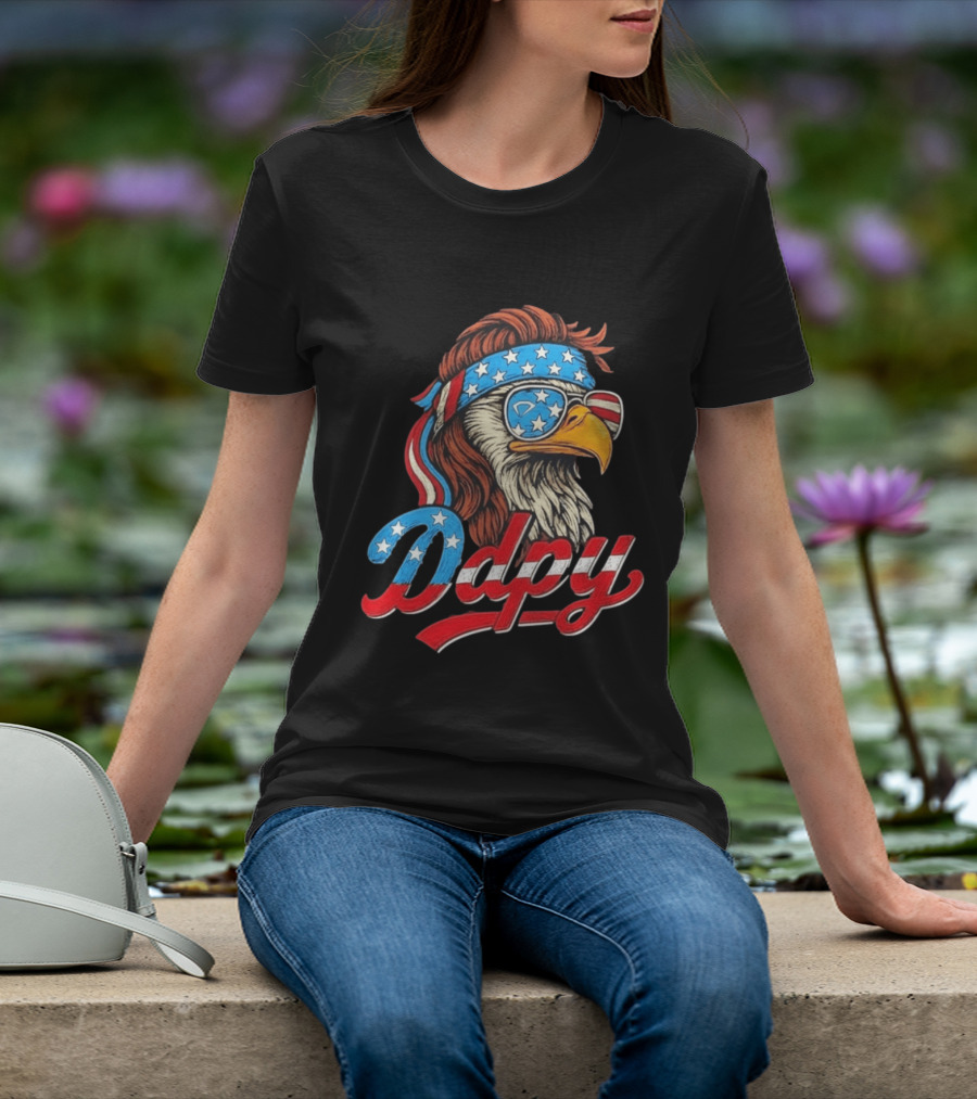 Patriotic Mullet Eagle USA Flag Bandana Ddpy Sunglasses T-Shirt