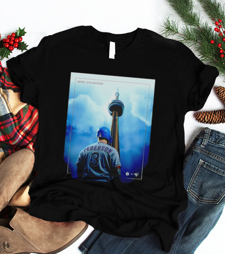 Pederson Toronto Blue Jays Vs Texas Rangers Game 1 CN Tower 81/162 T-Shirt