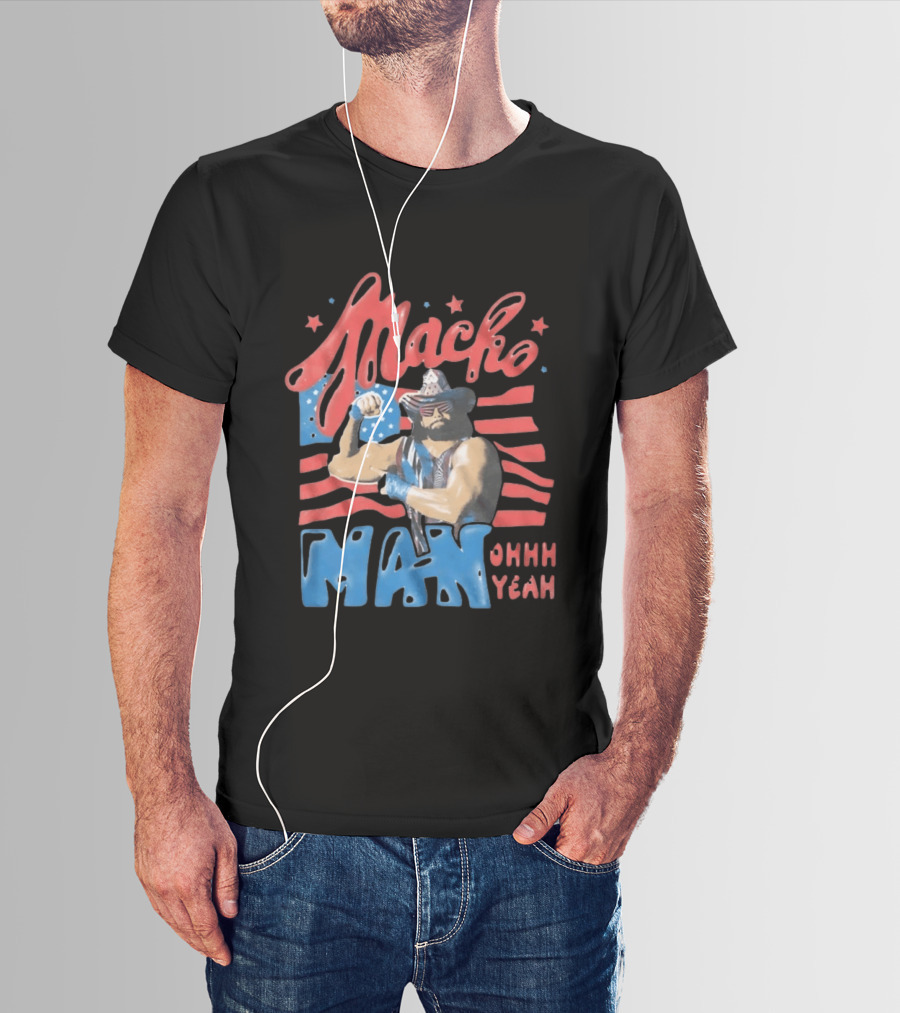 Macho Man Randy Savage American Flag Ohhh Yeah Independence Day T-Shirt