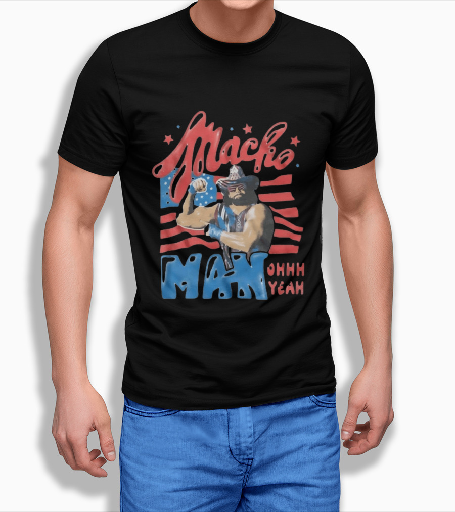 Macho Man Randy Savage American Flag Ohhh Yeah Independence Day T-Shirt