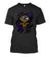 Baltimore Ravens Punisher Skull Torn Effect Fan Gear T-Shirt