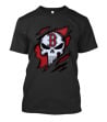 Boston Red Sox Skull Punisher Shredded Effect T-Shirt