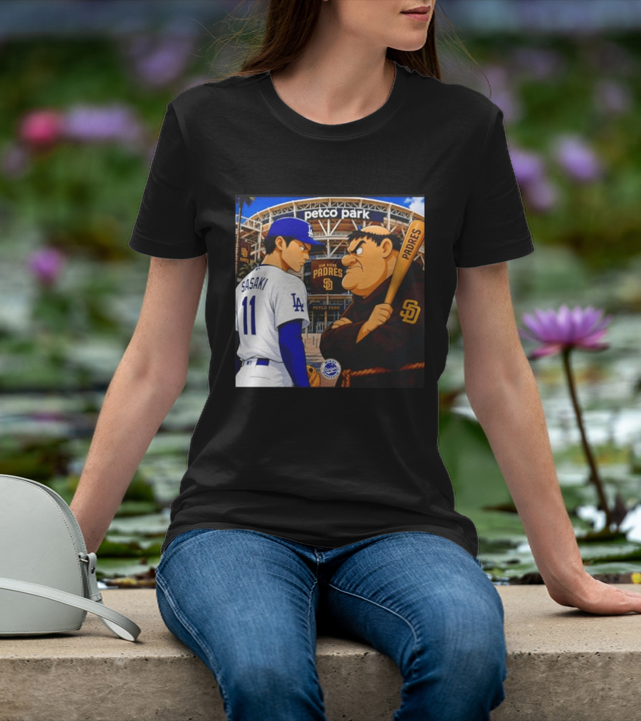 Petco Park Los Angeles Dodgers Sasaki San Diego Padres Anime Style Showdown T-Shirt
