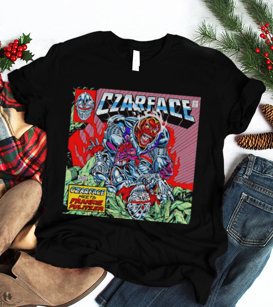 Czarface Meets Frankie Pulitzer Comic Book Cover Art Villain Battle Scene T-Shirt