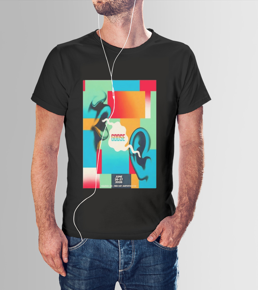 Goose Red Hat Amphitheater Raleigh NC June 26 27 2026 Vibrant Pop T-Shirt
