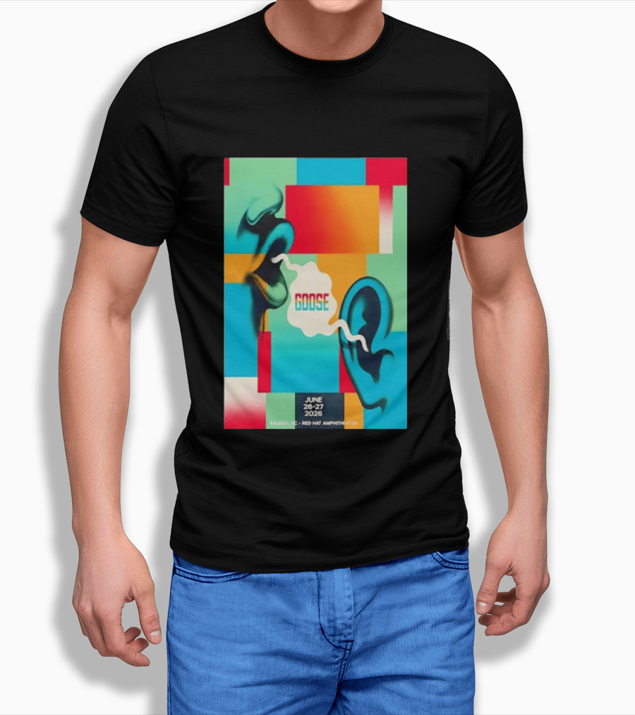 Goose Red Hat Amphitheater Raleigh NC June 26 27 2026 Vibrant Pop T-Shirt