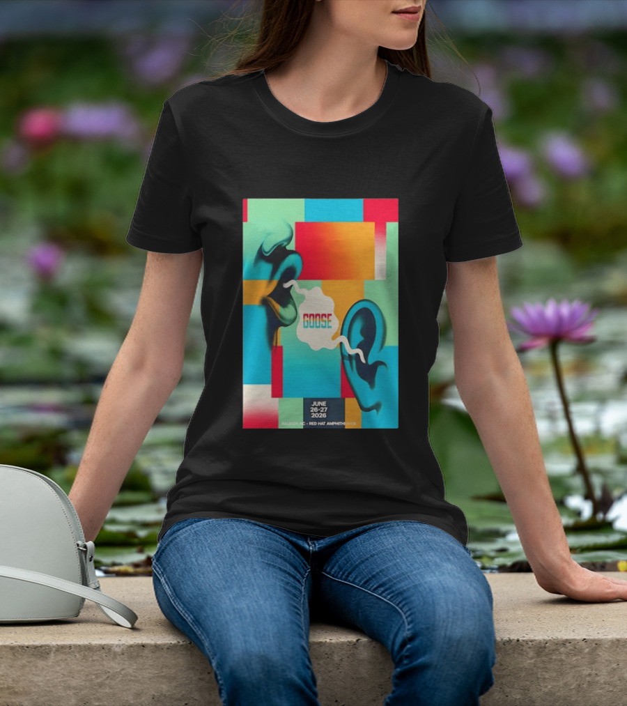 Goose Red Hat Amphitheater Raleigh NC June 26 27 2026 Vibrant Pop T-Shirt