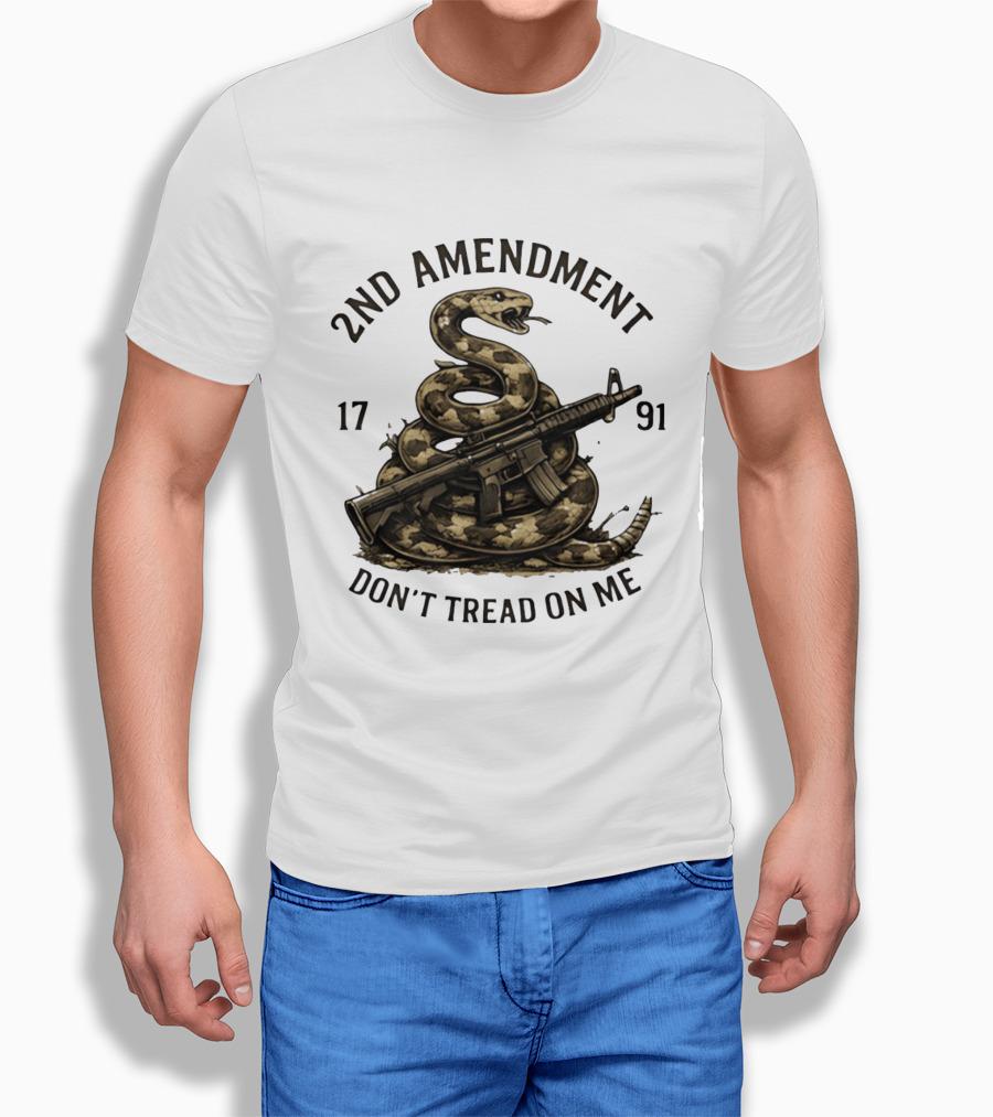 2nd Amendment 1791 Coiled Snake With Rifle Don't Tread On Me T-Shirt