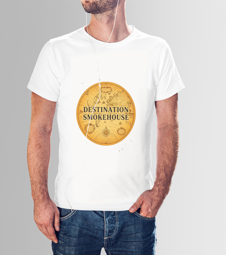 Destination Smokehouse No Teeth For This Meat Vintage Map T-Shirt