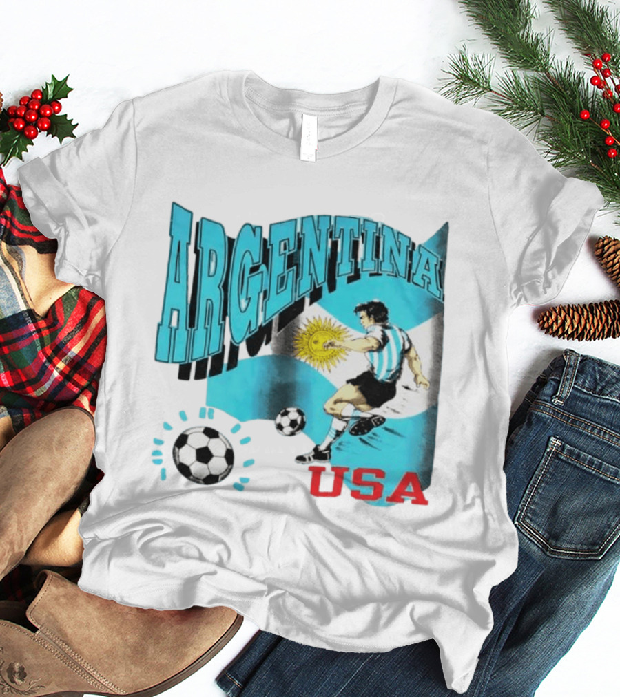 Argentina National Football Maradona Sun Of May USA Soccer T-Shirt