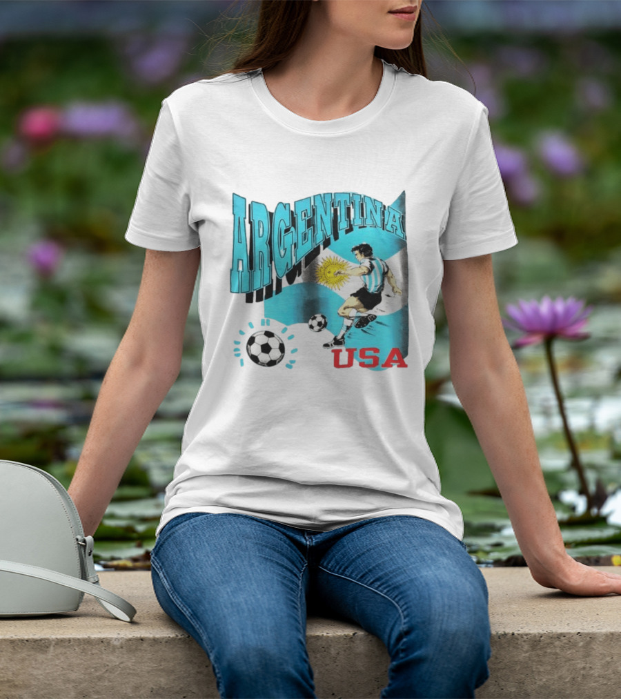 Argentina National Football Maradona Sun Of May USA Soccer T-Shirt