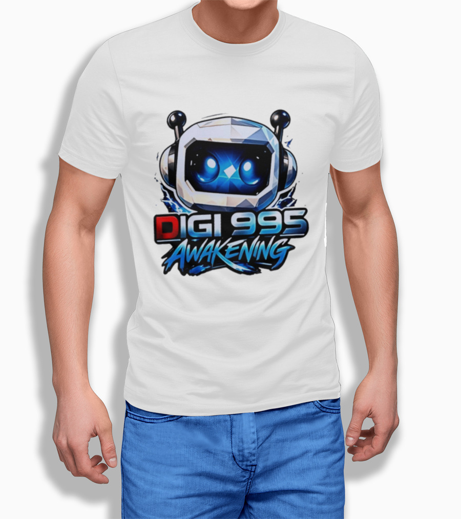 Digi 995 Awakening Robot Gaming Blue Eyes Technology T-Shirt
