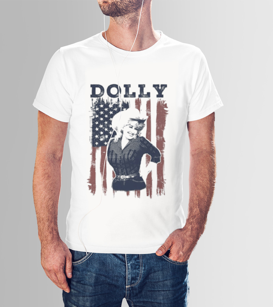 Dolly Parton American Flag Patriotic T-Shirt